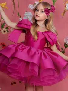 FSMKTZ Nuovo Abito Estivo Formale <span class=keywords><strong>da</strong></span> Sera in Raso <span class=keywords><strong>per</strong></span> Bambine, Vestito Elegante al Ginocchio <span class=keywords><strong>per</strong></span> Matrimoni e Feste - Product Image 2