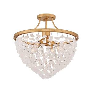 Brass & Crystal Bead Tiered Modern Luxury Semi-Pendant Chandelier | Opulent <b>Lighting</b> for Hotel Banquet Hall & Premium Lobby - Product Image 5