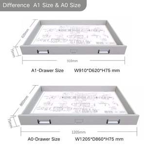 Armoire de rangement moderne A1 en métal pour cartes, 15 tiroirs, grandes roues d'organisation de dessin en papier pour bureau à domicile, sous-sol, hôpital - Product Image 5