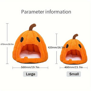 Cozy <span class=keywords><strong>Pumpkin</strong></span> Shape Halloween <span class=keywords><strong>Cat</strong></span> <span class=keywords><strong>Bed</strong></span> con cojín lavable Estilo vintage Indoor <span class=keywords><strong>Cat</strong></span> House Tent Cute <span class=keywords><strong>Cat</strong></span> Furniture <span class=keywords><strong>Bed</strong></span> - Product Image 2