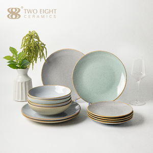 Assiettes en porcelaine en gros, vaisselle en céramique beige personnalisée, ensemble de vaisselle, plats de service, services de table, vaisselle de restaurant - Product Image 1