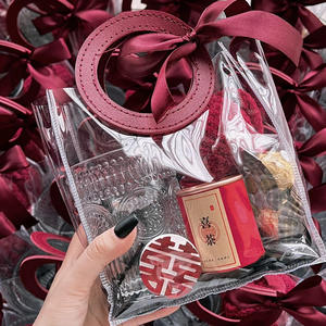 Bolsa de regalo de panadería transparente de PVC elegante IMEE, bolsa de transporte de regalo de plástico pequeña para deshierbe, cumpleaños y cosméticos del Día de San Valentín - Product Image 5