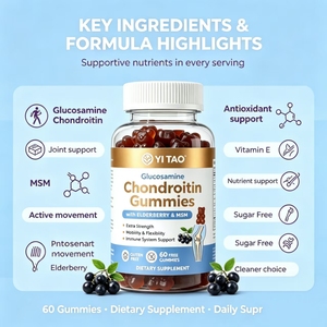 Gummies OEMODM extra-fortes à la Glucosamine, Chondroïtine et MSM, avec Soutien au Sureau, pour la Mobilité et la Flexibilité Articulaires, et le Renforcement du Système Immunitaire - Product Image 3