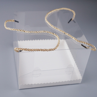 Boîte à gâteau en plastique transparent portable personnalisée tarte au fromage en PVC PET transparent pour emballage de rouleaux suisses d'aliments et de pain industriels américains