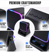 Lampu Atmosfer RGB Nirkabel Khusus untuk Speaker B-T, Dudukan Desktop LED RGB untuk Sensor Ponsel, Sensor Nirkabel RGB untuk Ponsel