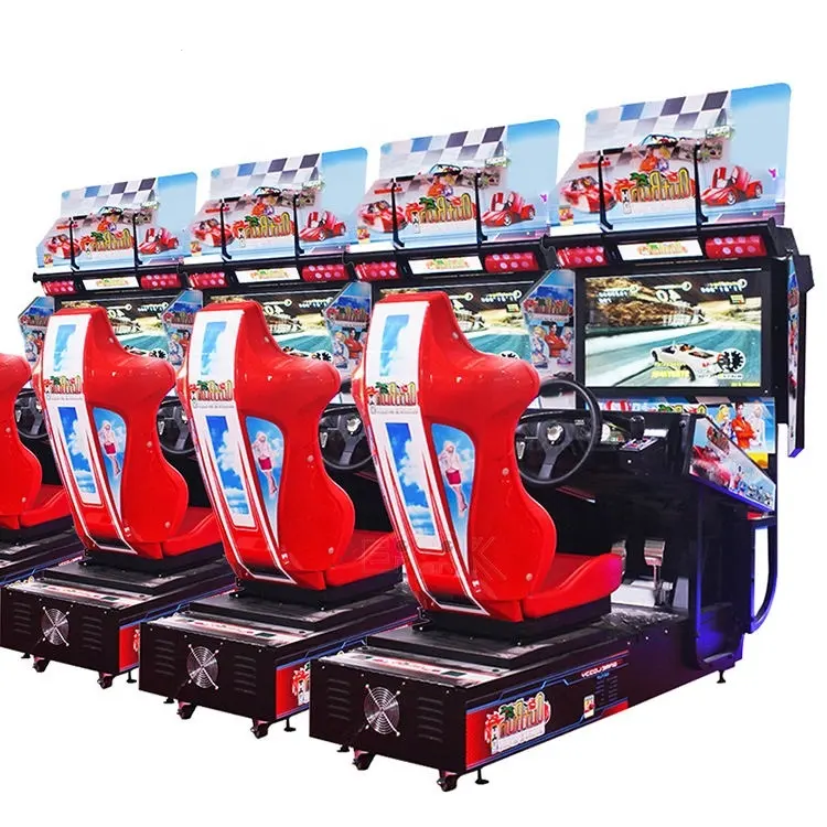 Máquina de juego Arcade de carreras, simulador de juego de conducción operado con monedas, 32 LCD