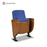 LEADCOM LS-19601WS Chaise rembourrée en tissu moderne avec accoudoirs et pieds en acier pour églises, auditoriums, écoles, lieux de culte et synagogues
