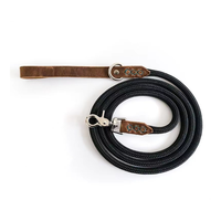 Vente en gros de maille de chien en corde tressée en nylon robuste en cuir de luxe de qualité supérieure extrêmement durable