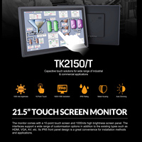 Monitor Sentuh USB Kontrol Industri Luar Ruangan 21,5" Tahan Air IP65 yang Tangguh, Layar Kecerahan Tinggi 1000nits dengan Input HDMI VGA