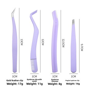 Kit d'outils de coupe de <span class=keywords><strong>cils</strong></span>, kit de beauté, pinces en acier inoxydable couleur macaron, <span class=keywords><strong>pour</strong></span> greffe de sourcils et pose de faux <span class=keywords><strong>cils</strong></span>, pratique - Product Image 4