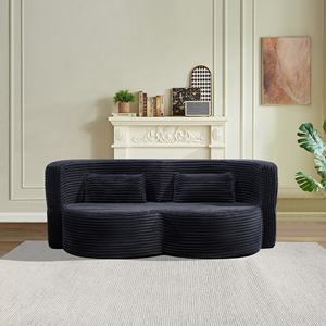 Folding Sofa <b>Bed</b> Set <b>Convertible</b> Corduroy Fabric Sofa Modern Design for Apartment Villa & Hotel Use - Product Image 1