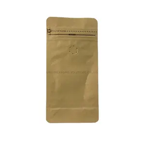 Sac de café de qualité alimentaire avec valve de dégagement d'air recycler fermeture éclair pour le stockage des grains de café pochette étanche à l'humidité avec logo personnalisé