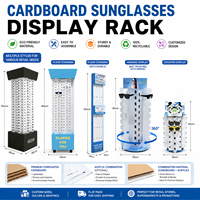 Présentoir pliable personnalisable pour lunettes de soleil en carton avec miroir, style moderne pour présentoirs de sol