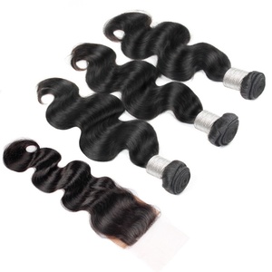Lot de 3 Bundles de Cheveux Humains Vierges Brésiliens Ondulés Naturels avec Fermeture Frontale en Dentelle – Vente en Gros - Product Image 5