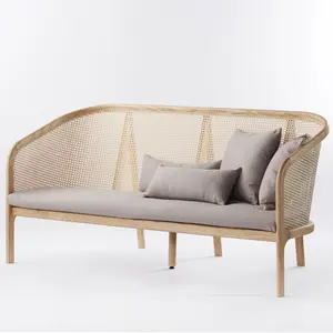 现代客厅家具实木藤条织带家具沙发
