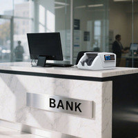 Compteur de billets de banque à chargement arrière à double CIS, haute vitesse de comptage, détection de billets USD, qualité bancaire, écran tactile couleur TFT 3,5 pouces