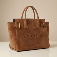 Sac fourre-tout en daim et cuir véritable pour femmes, élégant et luxueux, pour le bureau et les trajets quotidiens, sacs à main personnalisés OEM surdimensionnés