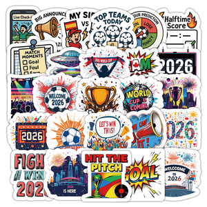 70 Pezzi/Sacchetto Adesivi Impermeabili Serie <span class=keywords><strong>Calcio</strong></span>, per Decorazione Auto e Bottiglie d'Acqua - Product Image 1