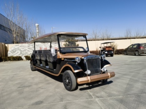 <span class=keywords><strong>Voiture</strong></span> de tourisme électrique vintage 14 places, chariot de golf classique rétro pour hôtel, parc et complexe hôtelier - Product Image 2