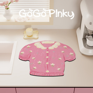 Lindo top floral rosa de punto para niñas con cuello Peter Pan y botones para primavera y verano - Product Image 4