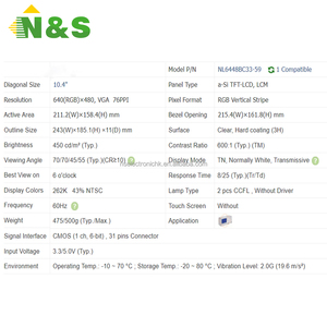 Nueva pantalla LCD Industrial VGA Original de 10,4 pulgadas, 640x480, para equipos industriales, médicos y automotrices, NL6448BC33-59 - Product Image 4
