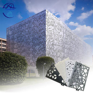 Panneau <span class=keywords><strong>de</strong></span> Façade en Aluminium Perforé Découpé au Laser Mur-Rideau Décoratif Extérieur en Aluminium pour Centre Commercial Villa Hôtel Hall Appartements - Product Image 3