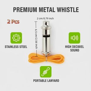Sifflet d'entraînement pour animaux de compagnie en acier inoxydable, haute fréquence, sans noyau, son bicolore, super puissant - Product Image 6