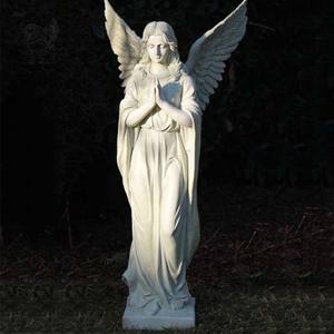 BLVE scultura a grandezza naturale in pietra naturale intagliata a mano in marmo statua da giardino con angelo del cimitero all'aperto in vendita MSJ-37 - Product Image 6