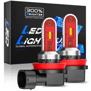 LIGHTOWL 2Pcs H8/H9/H11 LedH7 HB3 9006 HB3 9005 안개 램프 전구 2525SMD 6000K 화이트 자동차 운전 라이트 자동차 led 라이트 12V 24V