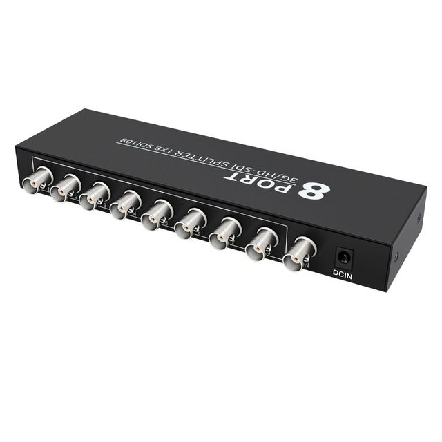 Broadcast High Quality Metal 1 in 8 3G-SDI 1080P Video Splitter Adapter Supports TV & Projector Conversion OEM Private Mold