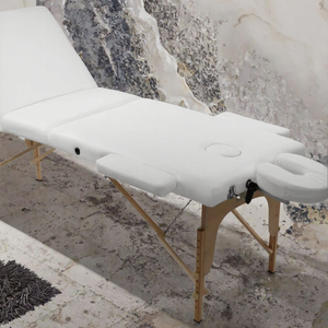 Table de massage moderne en bois pliable, portable, confortable, avec cadre métallique réglable et éponge haute densité, pour spa, salon, école - Product Image 3