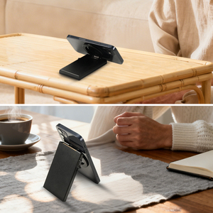 Porte-cartes magnétique en aluminium anti-RFID Casekey, nouveau modèle minimaliste avec support de téléphone portable intégré - Product Image 3
