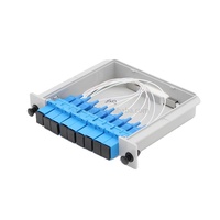 Divisor de Fibra Óptica PLC Damu 1x8, Entrada APC, Salida UPC, Conectores SC, Tarjeta de Conexión, FTTH/FTTB/FTTX