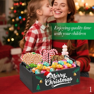 Kerstcadeau Creatieve Chocolade Cake Cookie Eve Kinderen Lade Opslag Hout Snack Tray Snacke Bruiloft Snoep Doos Voor Gasten - Product Image 4
