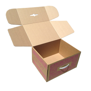 Logo personnalisé Taille Couleur Grand D'expédition Recyclé Boîte De Papier Ondulé avec Poignée En Plastique Insert Pour Cd <span class=keywords><strong>Dvd</strong></span> Ensemble Emballage - Product Image 5