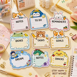 Cute Irregular Cartoon Animal Sticky Notes Custom Logo Memo <b>Pad</b> for School Office - Product Image 2