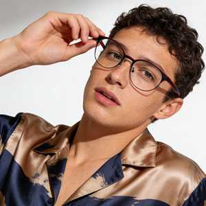 Nouvelle monture de lunettes optiques rondes noires et rouges tendance pour femmes et hommes, lunettes de prescription vintage en métal - Product Image 2