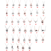 B1204 100 Verschillende Talen I Love U Hanger Ketting Bruiloft Valentijnsdag I Love U Geheugen Projectie Ketting