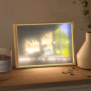 2023 Nieuwste Licht Schilderij Led Art Foto Schilderijen Muur Kunst Lamp 3 Kleuren Led Licht Zonneschijn Schaduw Fotolijsten