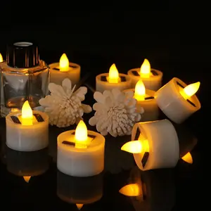 Haute qualité réutilisable sans flamme scintillement Led solaire alimenté thé bougie lumière pour extérieur jardin fête de mariage cimetière décor