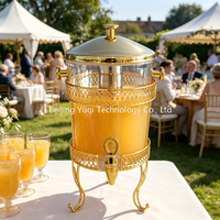 Distributeur de jus de luxe en acier inoxydable 8L plaqué or pour buffets d'hôtel et événements de mariage – Jus frais, limonade, thé glacé