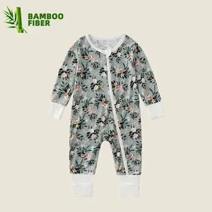 Nouveau-né 0-3 ans Pyjama en bambou infantile Vêtements de printemps bébé Barboteuse en bambou garçon