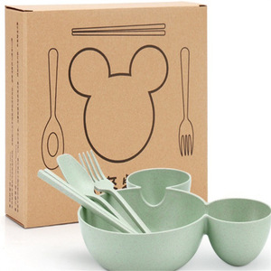 Ensemble de <span class=keywords><strong>vaisselle</strong></span> en silicone de qualité alimentaire pour enfants, comprenant des bols, des baguettes, des cuillères, design <span class=keywords><strong>Minnie</strong></span> <span class=keywords><strong>Mouse</strong></span>, pour enfants et tout-petits, avec boîte - Product Image 3
