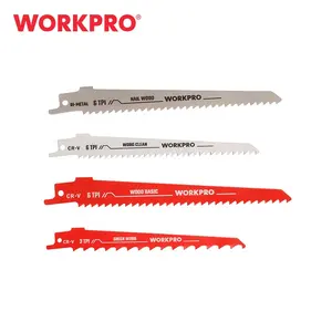 WORKPRO 2PK HCS Reciprocating Saw Blade For Wood Fast Curve Cutting - 150x19x1.2x3T