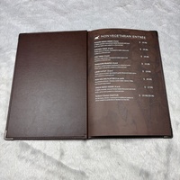 Porte-menu en cuir A4 pour hôtel, restaurant, boutique, bar à vin, avec pages intérieures