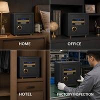 Caja Fuerte Pequeña de Acero K5 con Cerradura Electrónica de Contraseña, Llave Mecánica de Emergencia y Alarma Doble Inteligente para Hogar, Oficina y Hotel