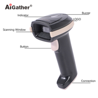 Escáner de Código de Barras QR Portátil USB-VCP, Lector de Códigos de Barras con Cable USB, Modo de Activación Manual con Sensor Automático
