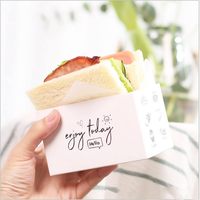 Emballage en papier personnalisé et recyclable pour petit-déjeuner, anti-taches, pour restaurants, boîte à hamburger, emballage pour toast