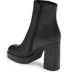 Stivaletti Chelsea alla caviglia da donna neri autunnali per stivaletti con tacco <span class=keywords><strong>in</strong></span> vera <span class=keywords><strong>pelle</strong></span> con tacco alto quadrato spesso - Product Image 4