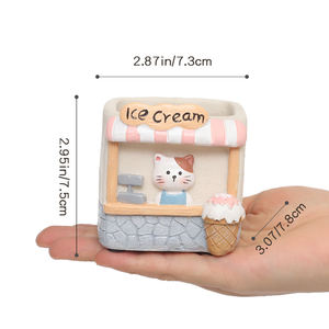 Pots à <span class=keywords><strong>plantes</strong></span> succulentes à thème ROOGO de dessin animé, personnages animaux, thé au lait/glace/<span class=keywords><strong>boulangerie</strong></span>, pot à fleurs pour bureau, maison et <span class=keywords><strong>jardin</strong></span> - Product Image 3